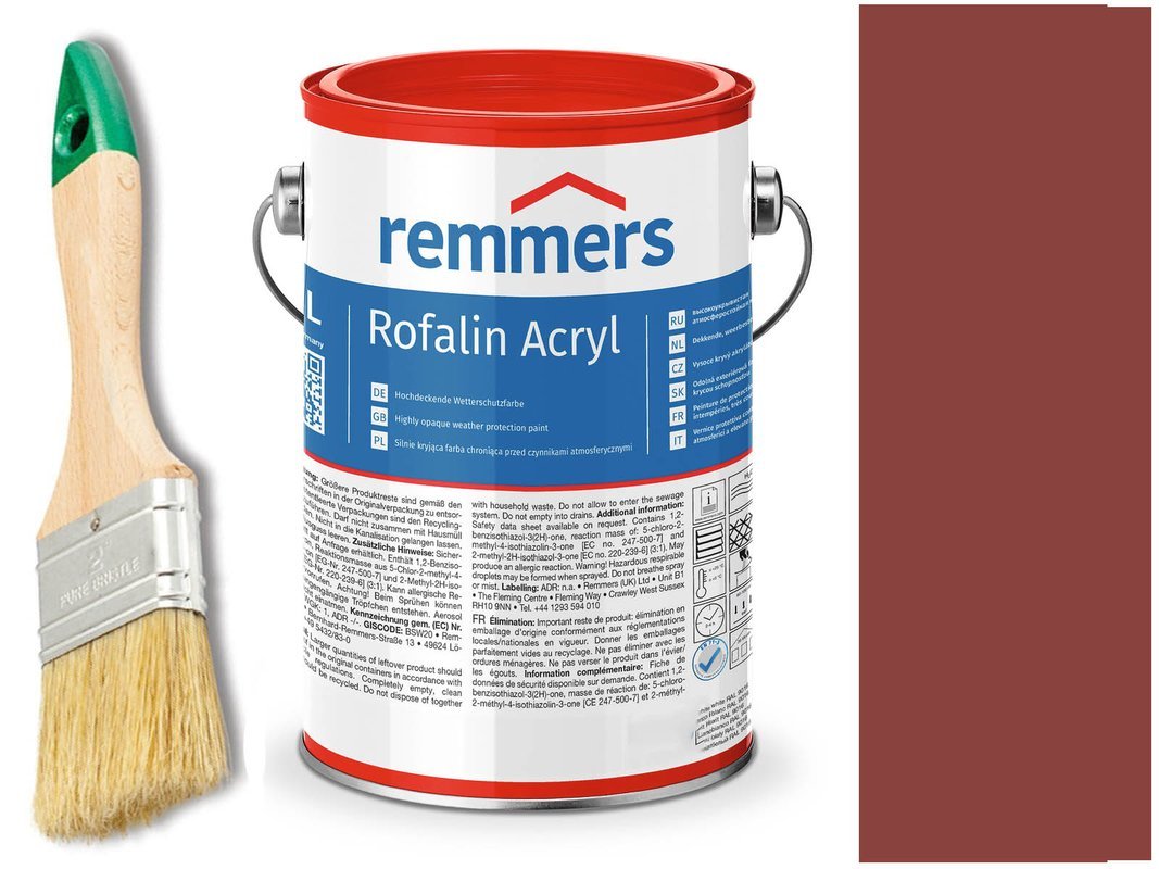 Remmers Rofalin Acryl farba do drewna CZERWONY 5 L